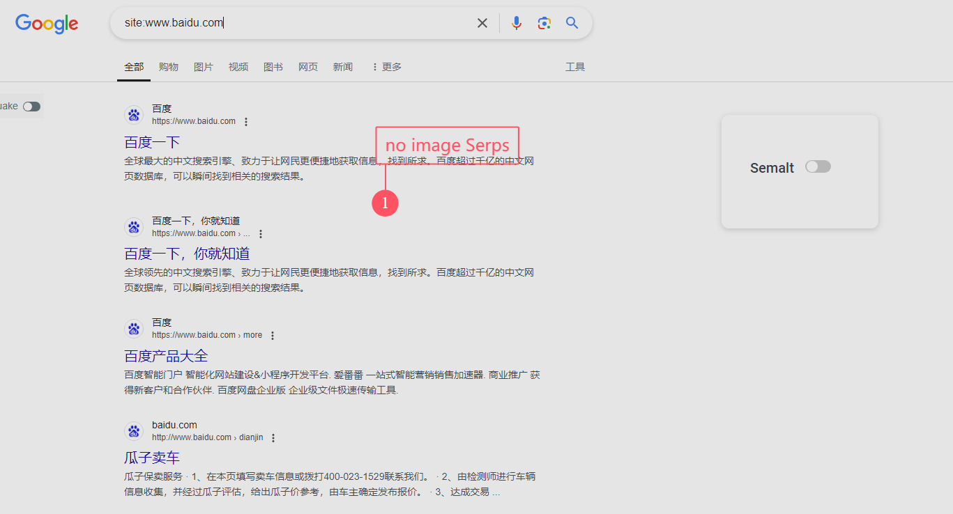 Why doesn't Google Search Engine SEO display images in search results pages (SERPs)?